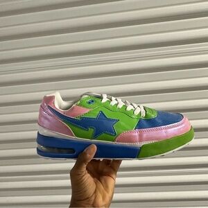 Vintage y2k bape roadsta sneakers shoe green blue pink mens 10.5 new